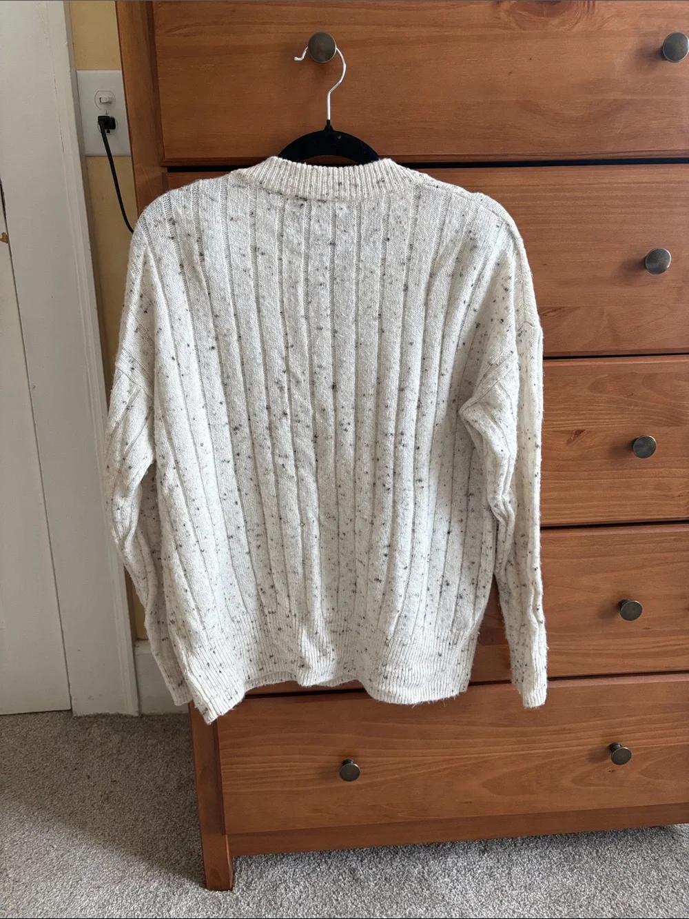 Women’s Madewell Cream Speckled Button-Neck Sweater